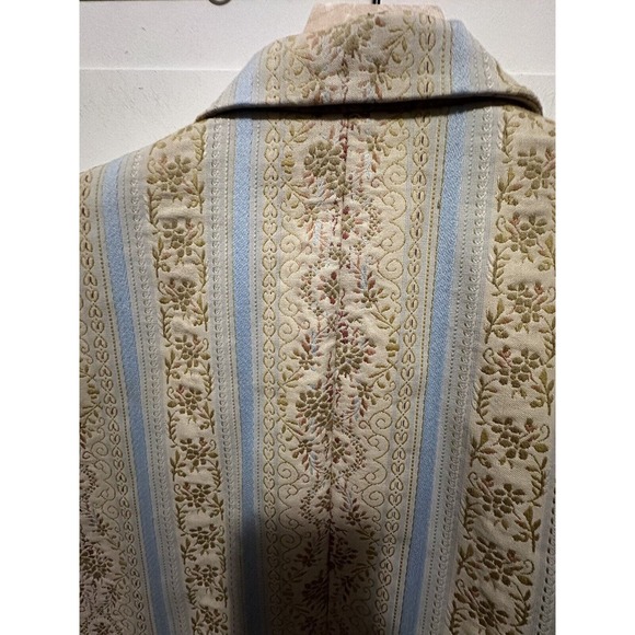 Peck & Peck Women's Blue Stripe Floral Embroidered Tapestry‎ Blazer Size 6 Lined - Picture 10 of 11